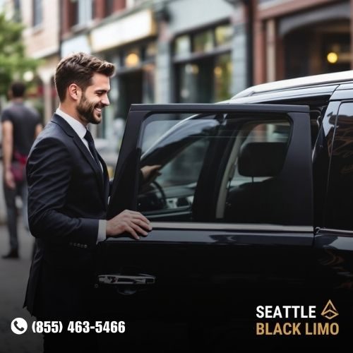 Professional chauffeur-driven luxury sedan for corporate travel in Seattle