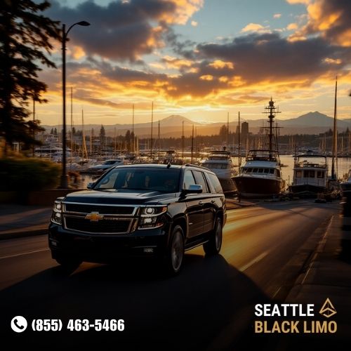 Professional chauffeur-driven luxury sedan for corporate travel in Seattle