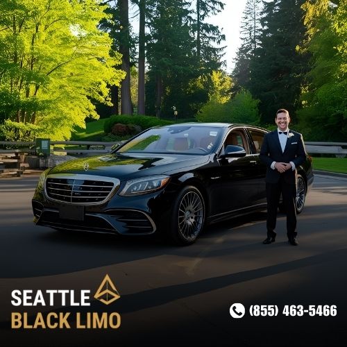 Professional chauffeur-driven luxury sedan for corporate travel in Seattle