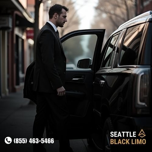 Professional chauffeur-driven luxury sedan for corporate travel in Seattle