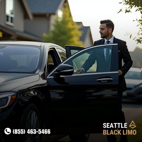Professional chauffeur-driven luxury sedan for corporate travel in Seattle