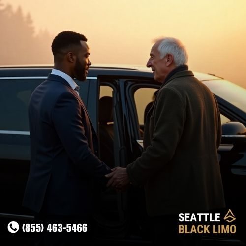 Professional chauffeur-driven luxury sedan for corporate travel in Seattle