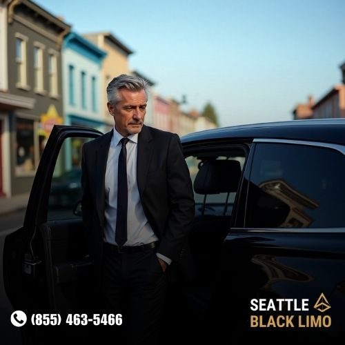 Professional chauffeur-driven luxury sedan for corporate travel in Seattle