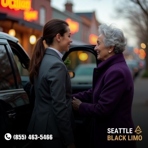 Professional chauffeur-driven luxury sedan for corporate travel in Seattle