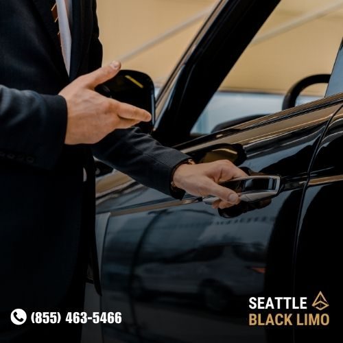 Professional chauffeur-driven luxury sedan for corporate travel in Seattle