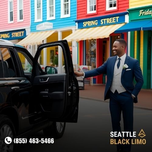 Professional chauffeur-driven luxury sedan for corporate travel in Seattle
