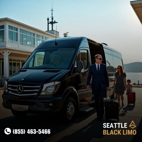 Professional chauffeur-driven luxury sedan for corporate travel in Seattle