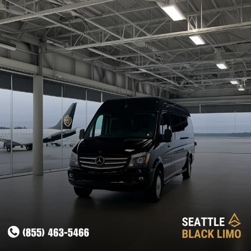 Professional chauffeur-driven luxury sedan for corporate travel in Seattle
