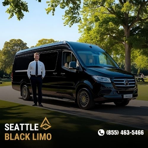 Professional chauffeur-driven luxury sedan for corporate travel in Seattle