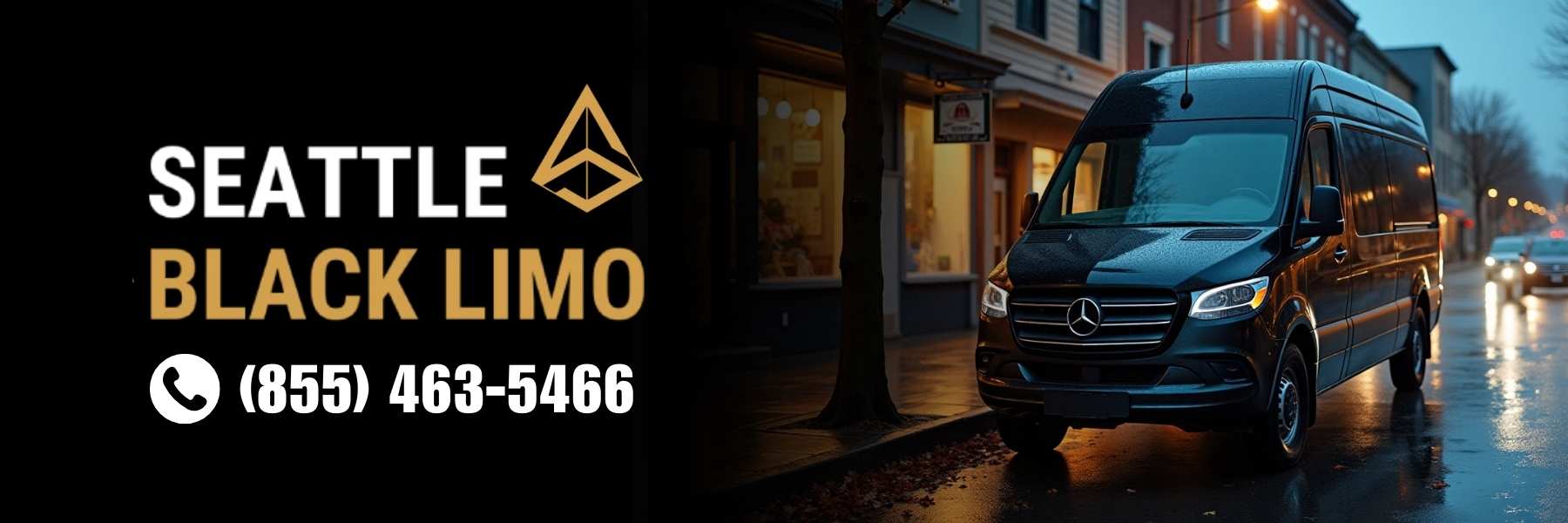 Luxury limo in Ferndale, WA, on Main Street