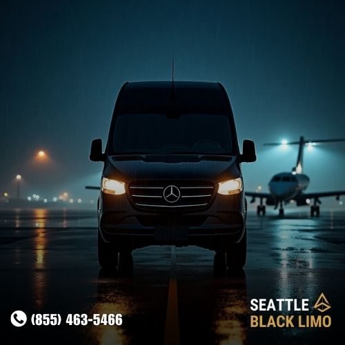 Professional chauffeur-driven luxury sedan for corporate travel in Seattle