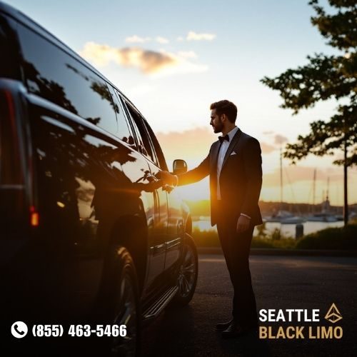 Professional chauffeur-driven luxury sedan for corporate travel in Seattle