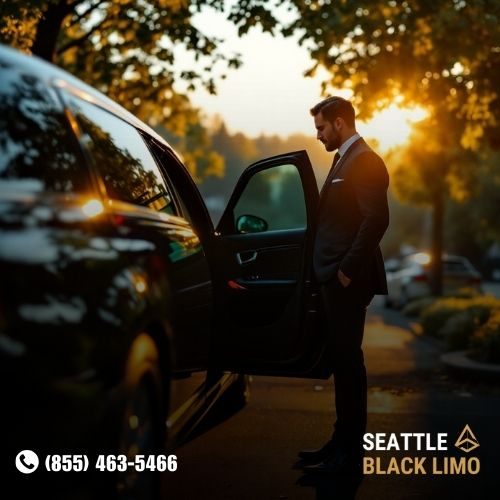 Professional chauffeur-driven luxury sedan for corporate travel in Seattle