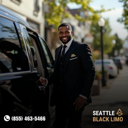 Professional chauffeur-driven luxury sedan for corporate travel in Seattle