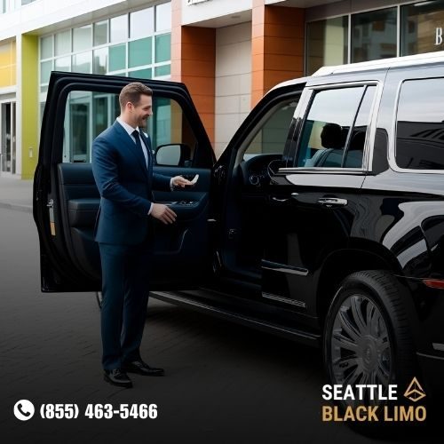 Professional chauffeur-driven luxury sedan for corporate travel in Seattle