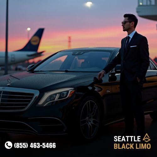 Professional chauffeur-driven luxury sedan for corporate travel in Seattle