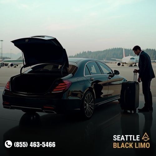 Professional chauffeur-driven luxury sedan for corporate travel in Seattle