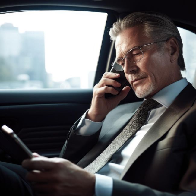 Professional chauffeur-driven luxury sedan for corporate travel in Seattle