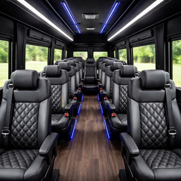 14 passenger black luxury van interior with leather seating 14 passenger black luxury van interior with leather seating