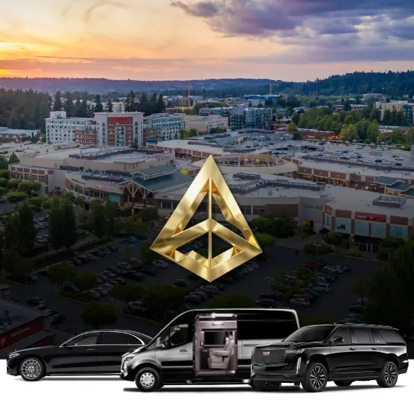 redmond luxury vehicle fleet with town background view