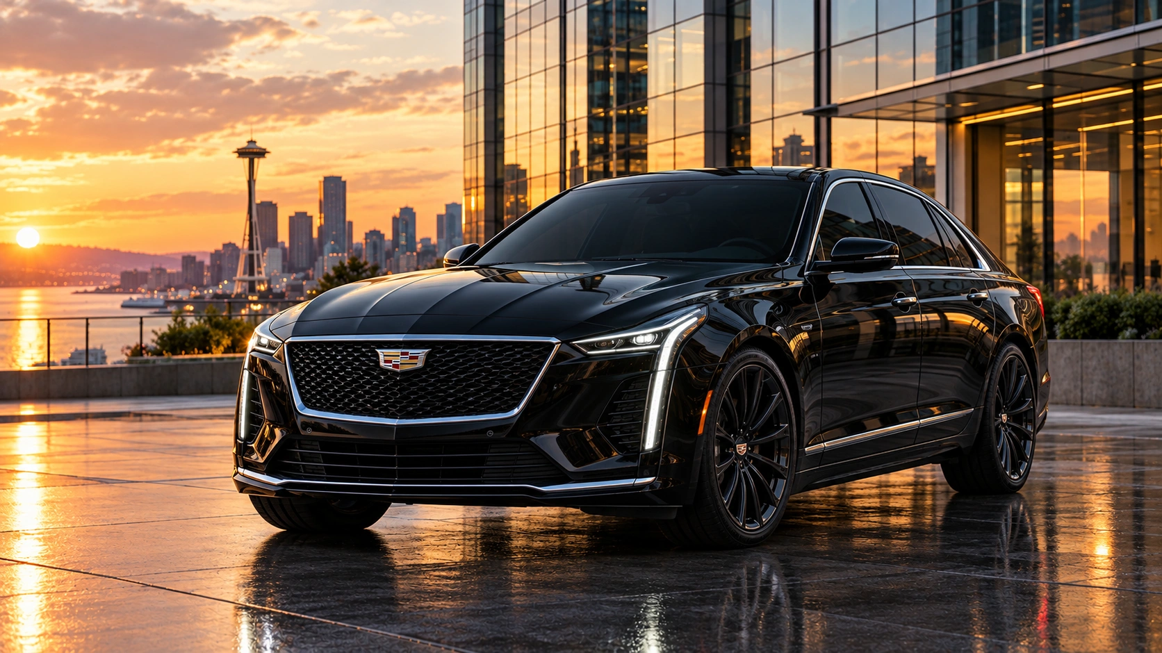 Black Cadillac CT6 standard sedan for Kent car service