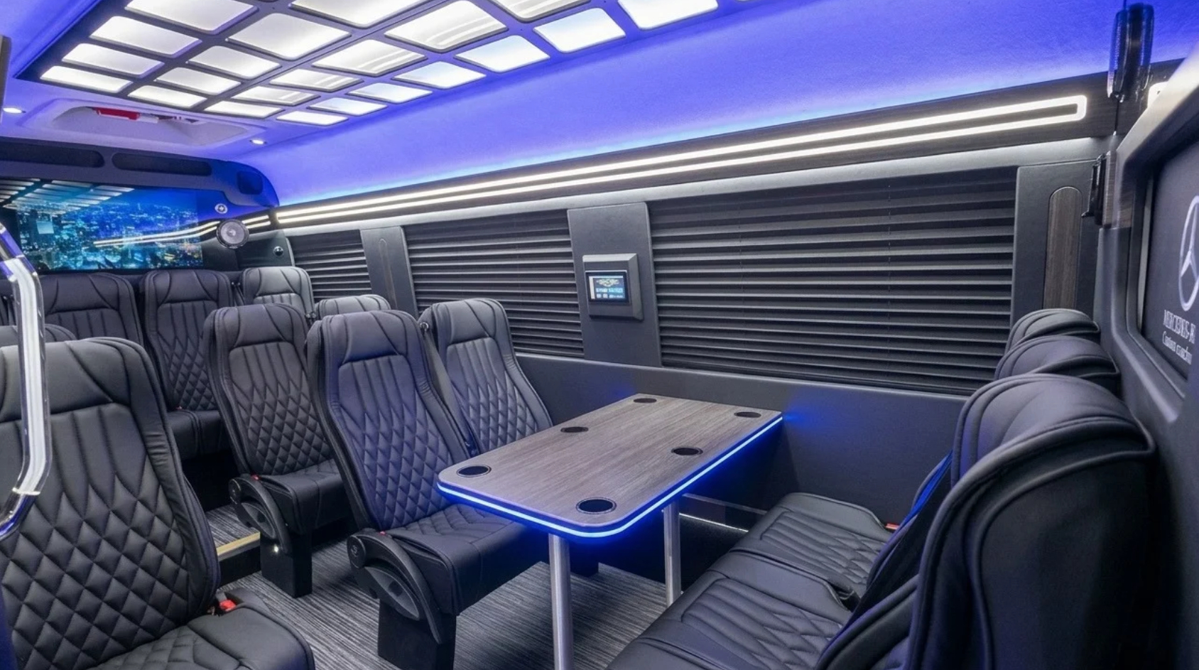 Black Mercedes-Benz Executive Sprinter shuttle for Kent groups up to 14
